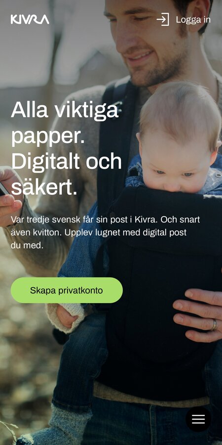 Kivra Homepage Mobile